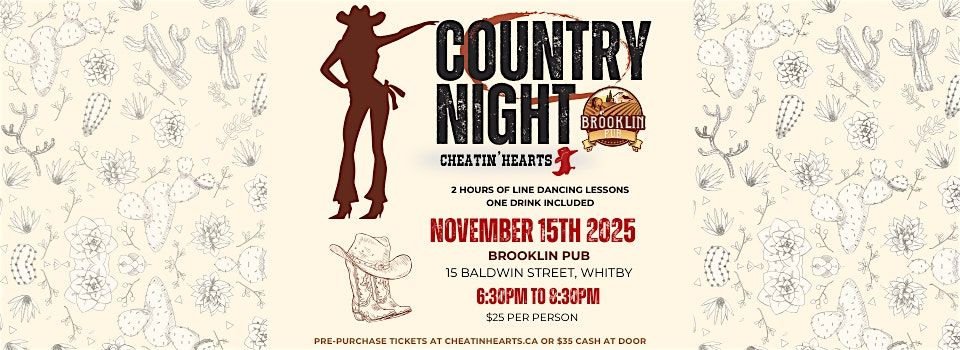 Country Night - Line Dancing Lessons - Brooklin Pub, Whitby
