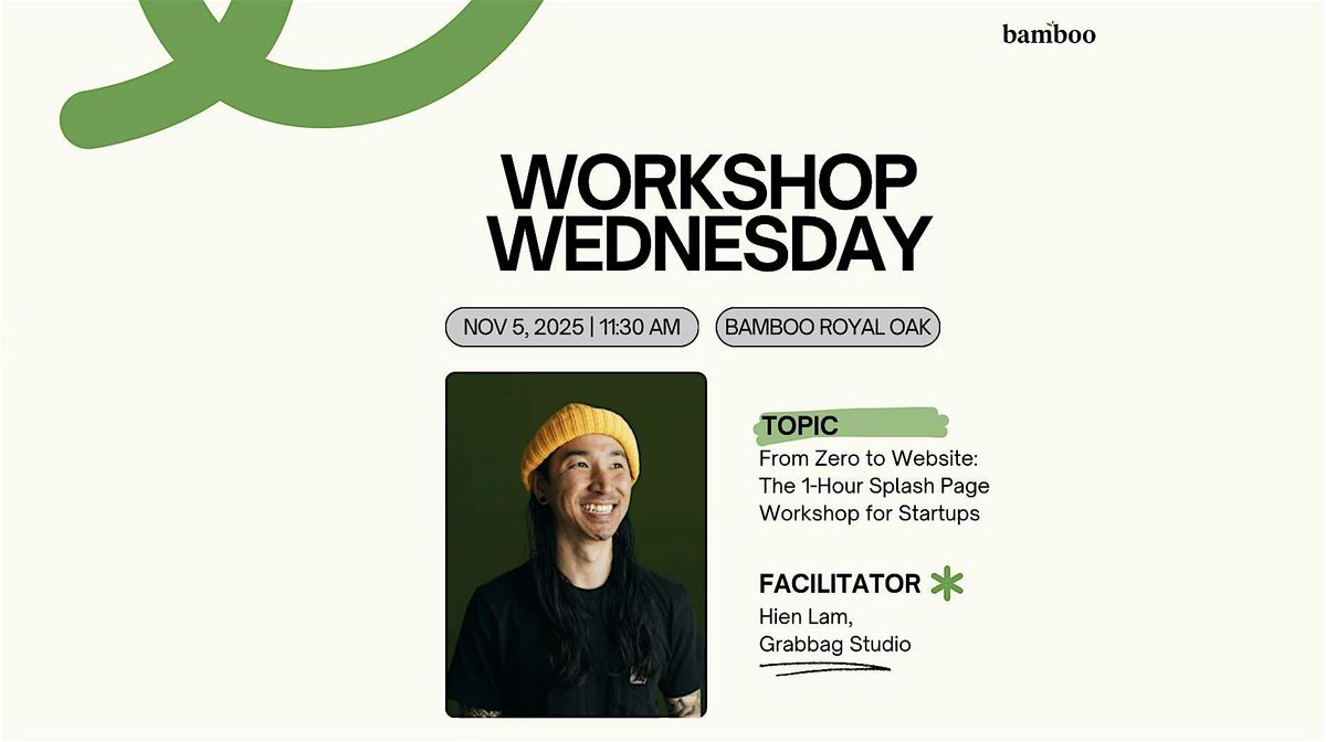 Workshop Wednesday: 1-Hour Splash Page Workshop for Startups