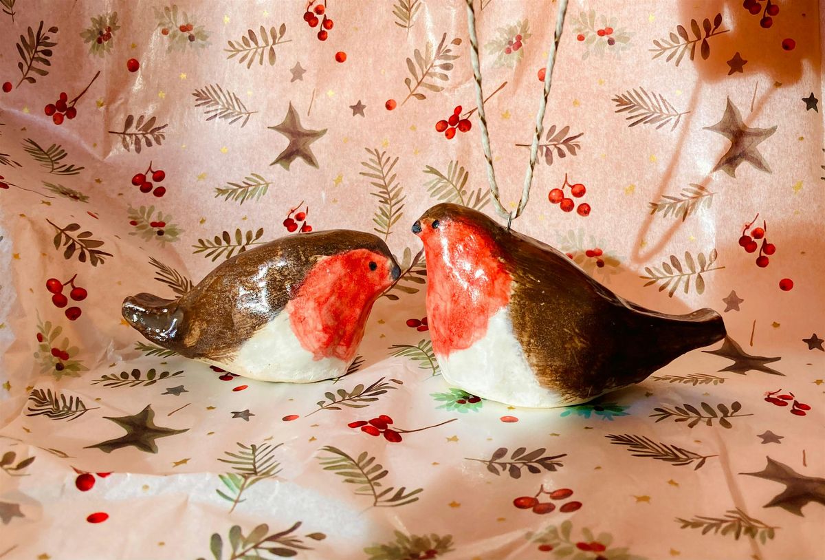 Sip & Sculpt: Christmas Robins BYOB Pottery class