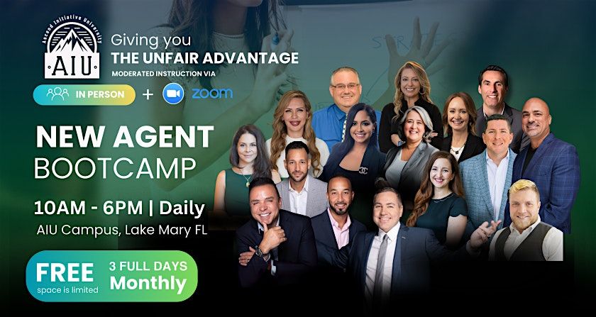 NEW AGENT BOOTCAMP - December 9, 10 & 11
