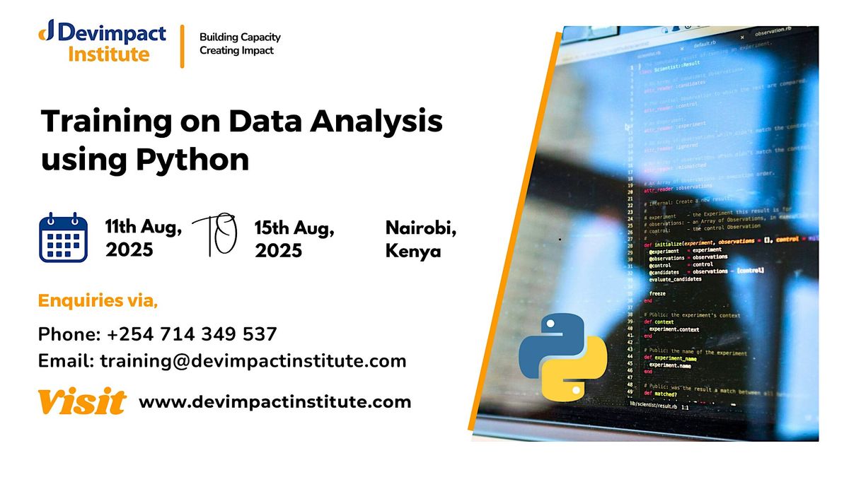 Training on Data Analysis using Python | Nairobi Safari Club by Swiss ...