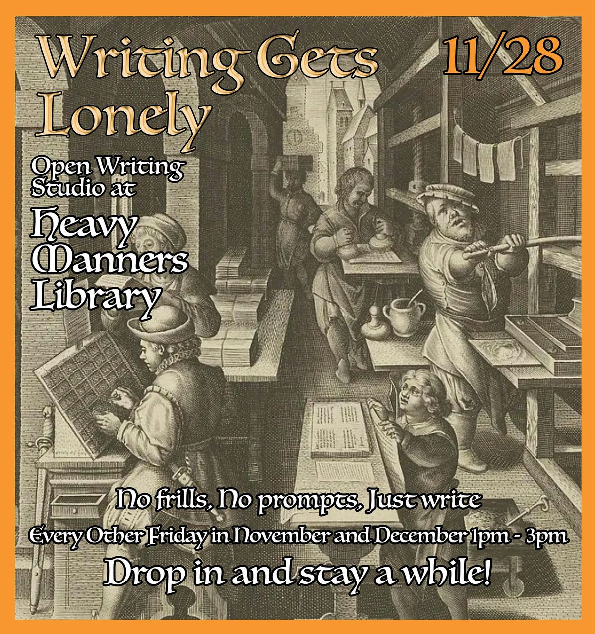 Writing Gets Lonely: Open Writing Studio (11\/28)