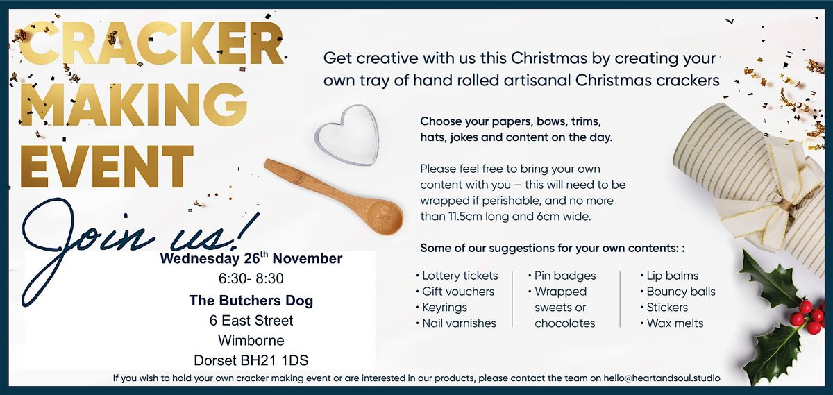 Christmas Cracker Making at The Butchers Dog