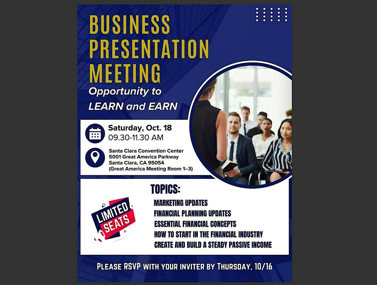 Business Presentation Meeting \u2014 Learn and Earn Opportunity