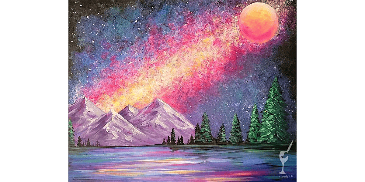 Golden Sunlight Over Towering Mountain Peaks - Paint and Sip in Houston | Classpop!\u2122