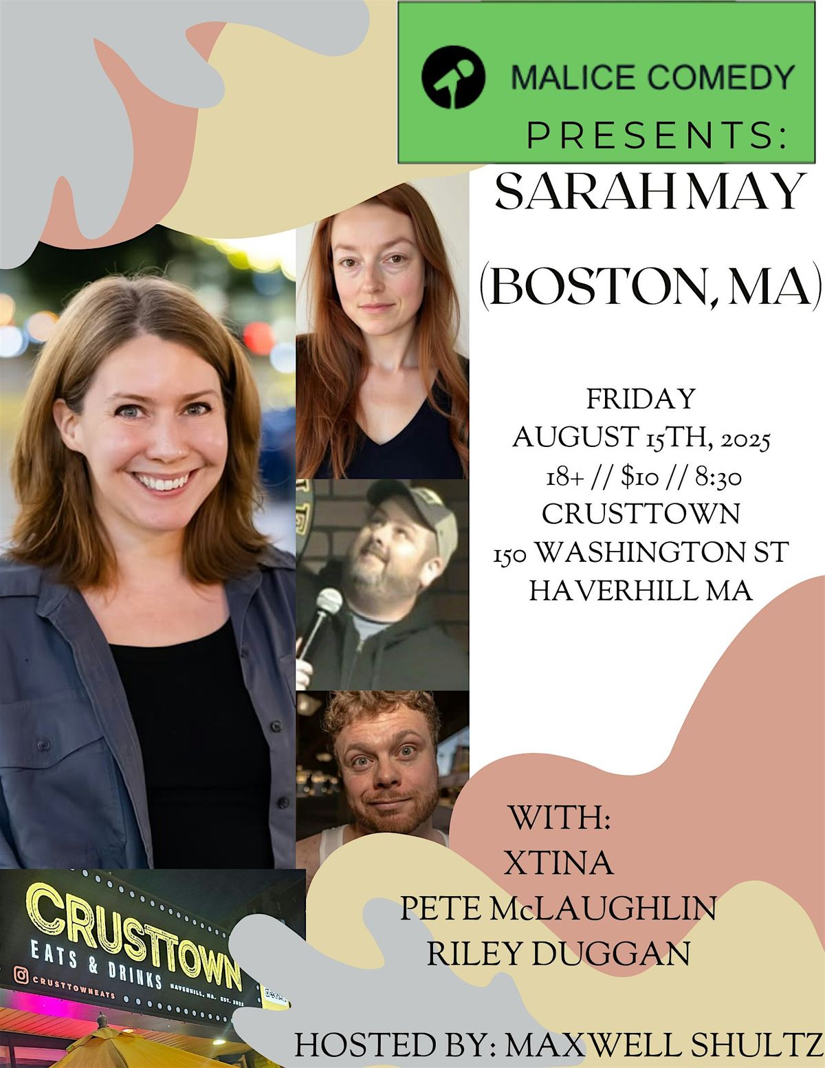 SARAH MAY live COMEDY at Crusttown
