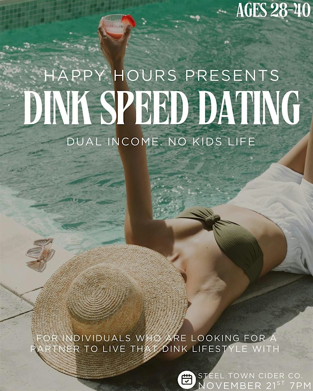 DINK Speed Dating Ages 28-40 @ Steel Town Cider Co. (Dual Income No kids)