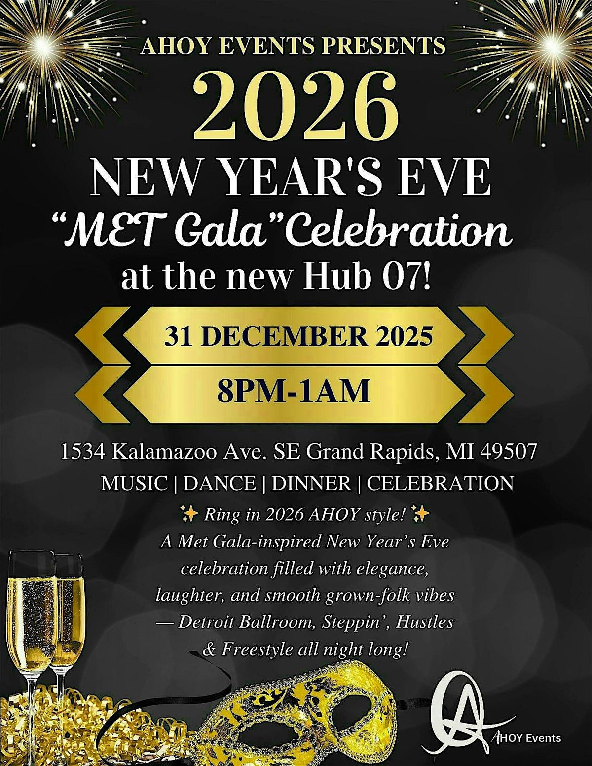 AHOY Events Presents: New Year\u2019s Eve \u201cMet Gala\u201d Celebration