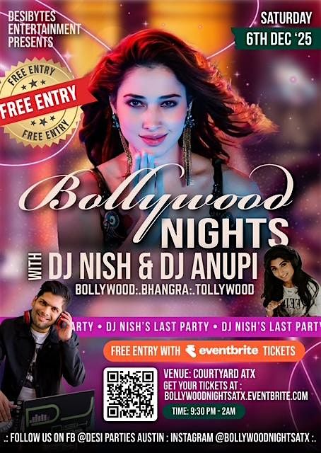 BOLLYWOOD NIGHTS - FREE :. FREE :.FREE - DJ Nish Last Party !