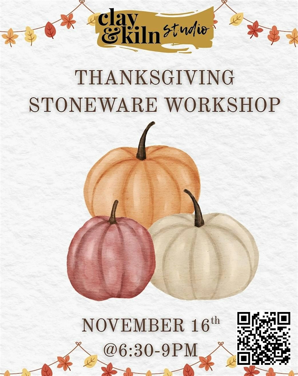 Thanksgiving Stoneware Workshop