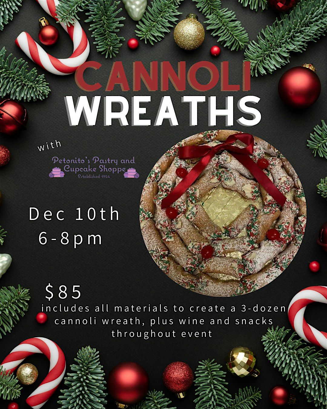 Make Your Own Cannoli Wreath w\/ Petonito's Bakery