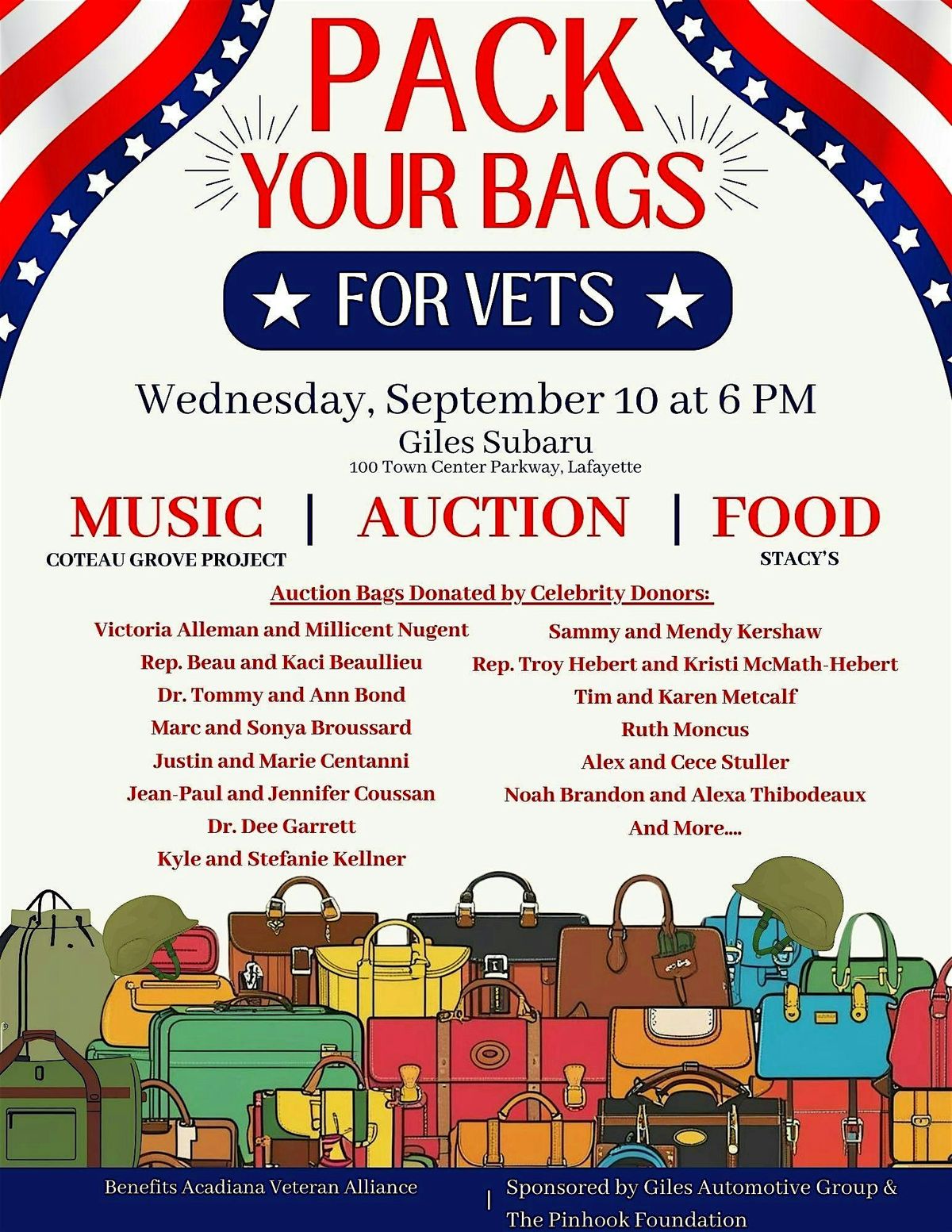 Pack Your Bags for Vets - A Unique Fundraiser for Acadiana Veteran Alliance