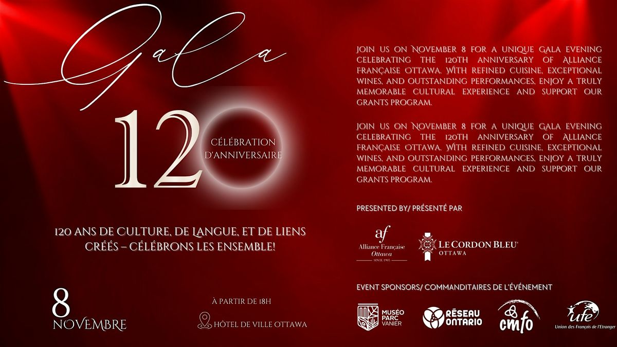 Gala des120 ans de l' Alliance Fran\u00e7aise Ottawa