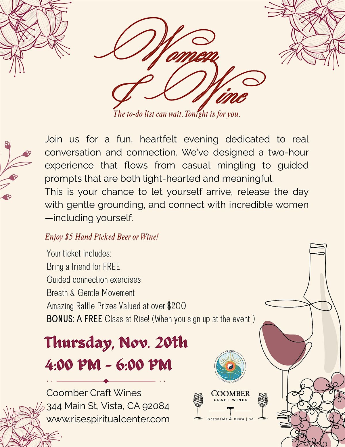 Women & Wine: An Evening of Connection & Conversation