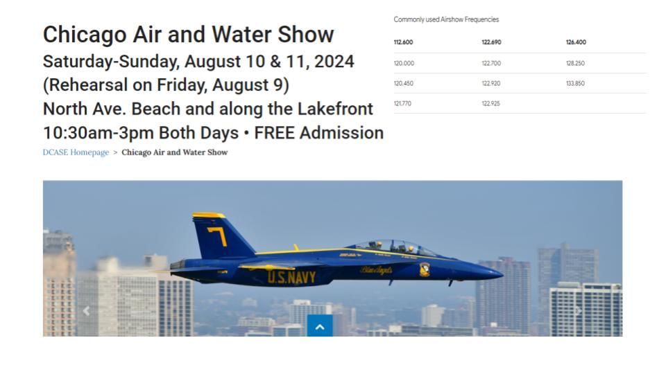 Chicago Air and Water Show South Bend Regional Airport August 10, 2024