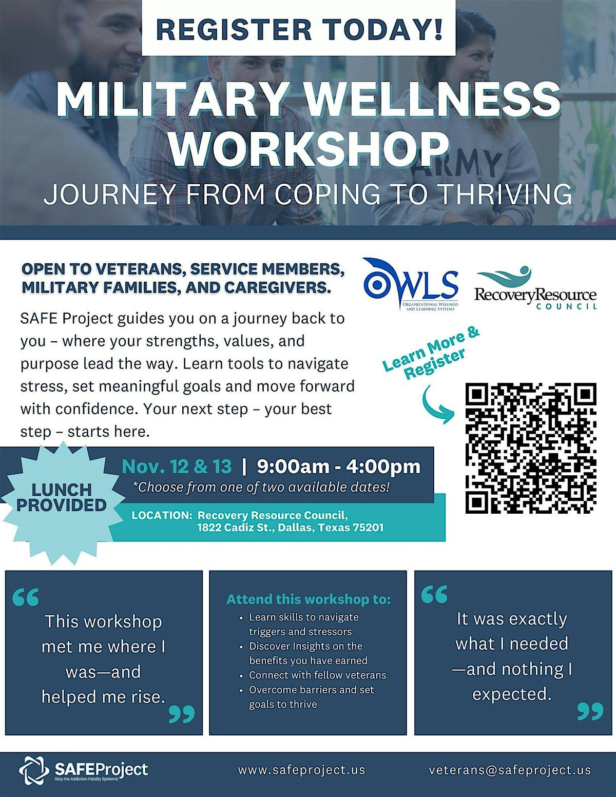 SAFE Project - Military Wellness Workshop