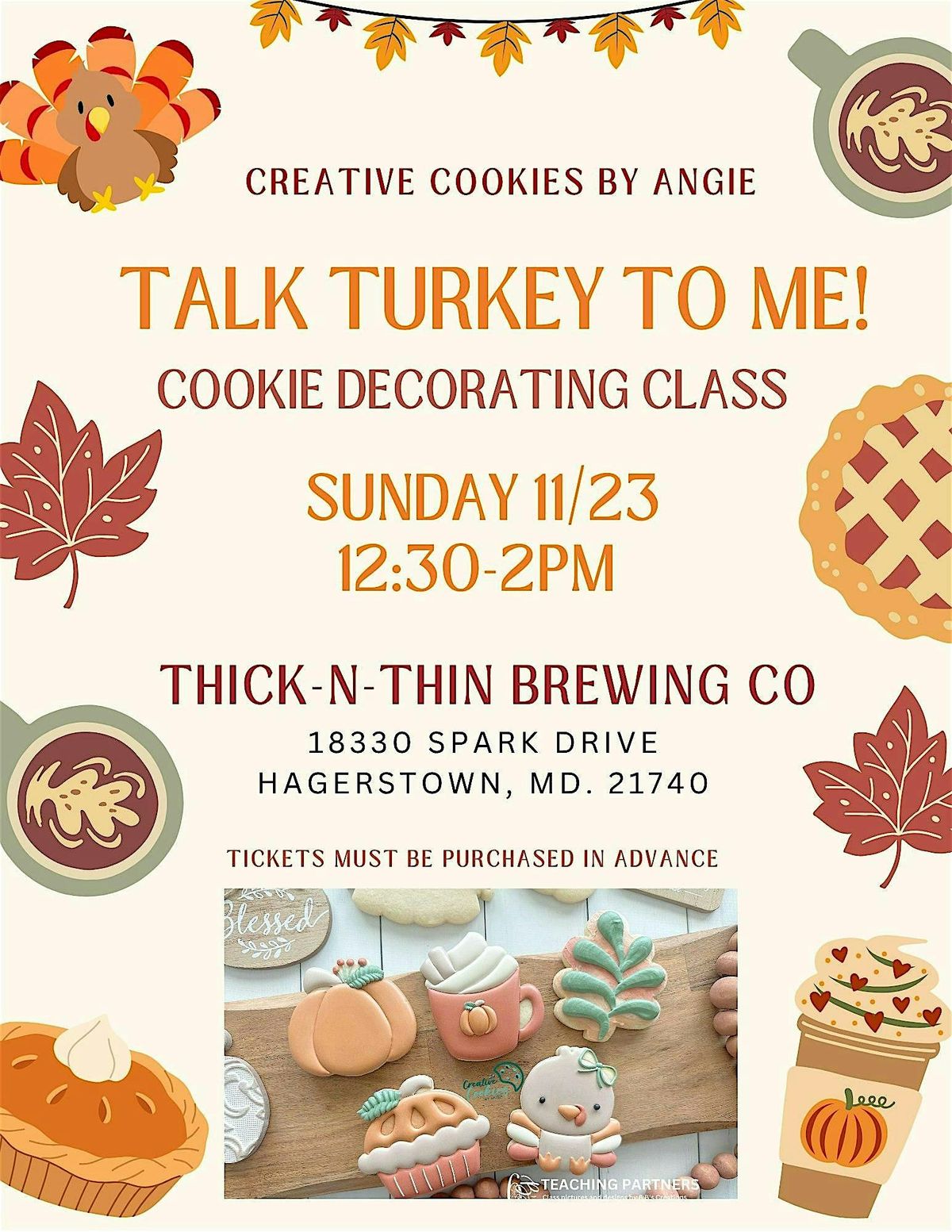 Talk Turkey to Me! Thanksgiving Cookie Decorating Class