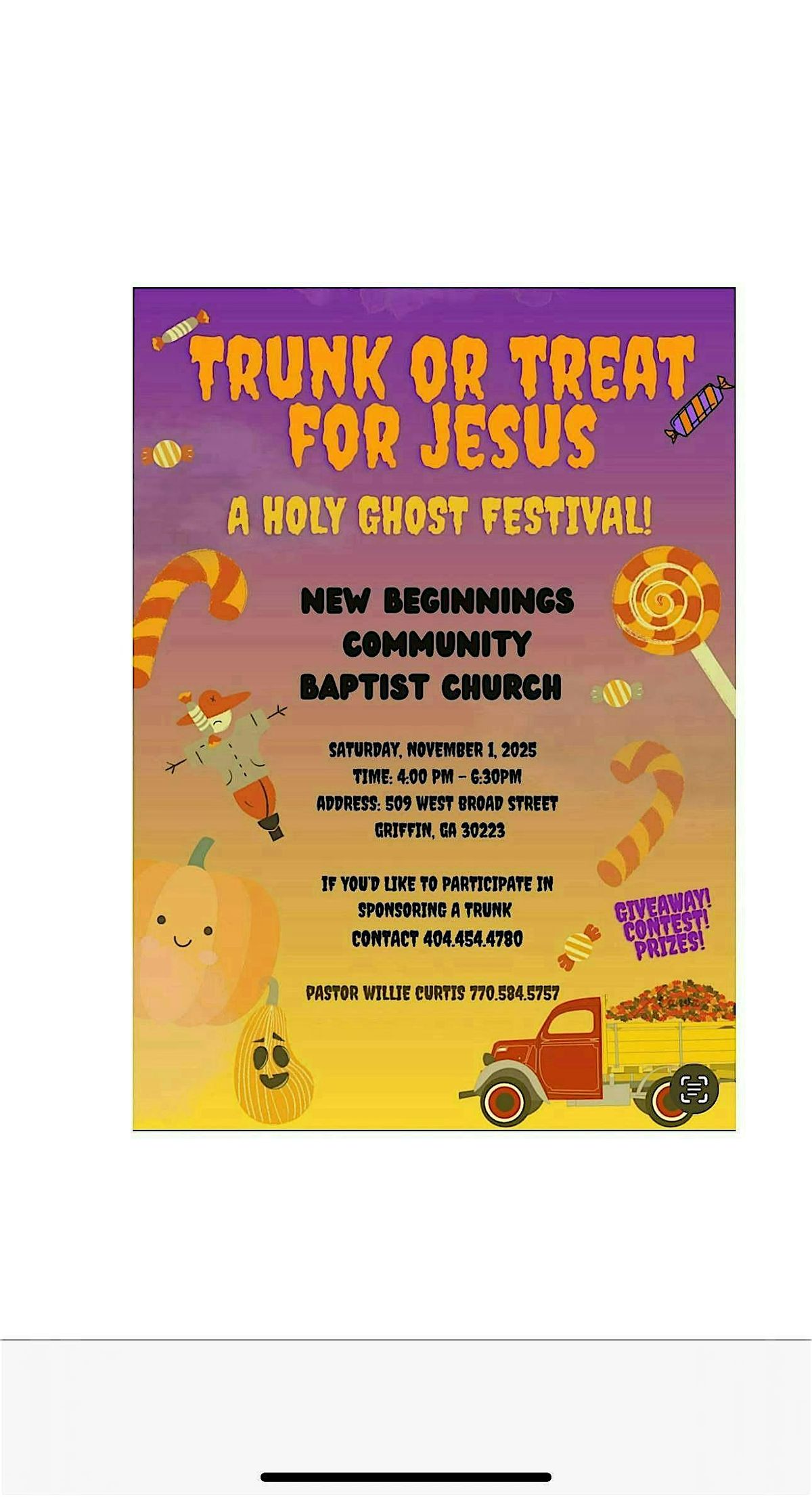Trunk Or Treat Griffin, Ga - New Beginnings Community Baptist Church