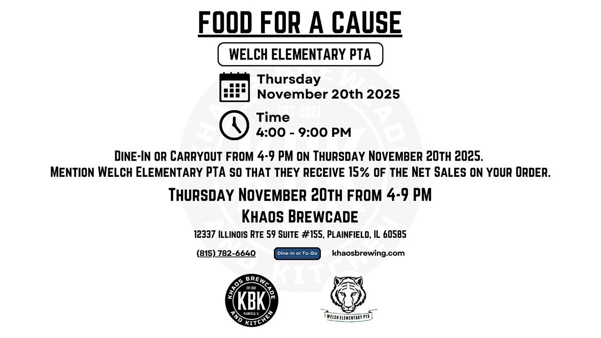 Khaos Brewcade Food for a Cause - Welch Elementary PTA - 11\/20