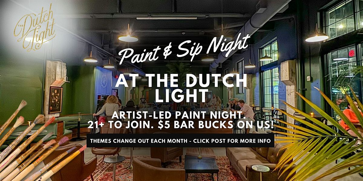 Christmas\/Holiday Paint & Sip at The Dutch Light Cocktail Bar (21+)
