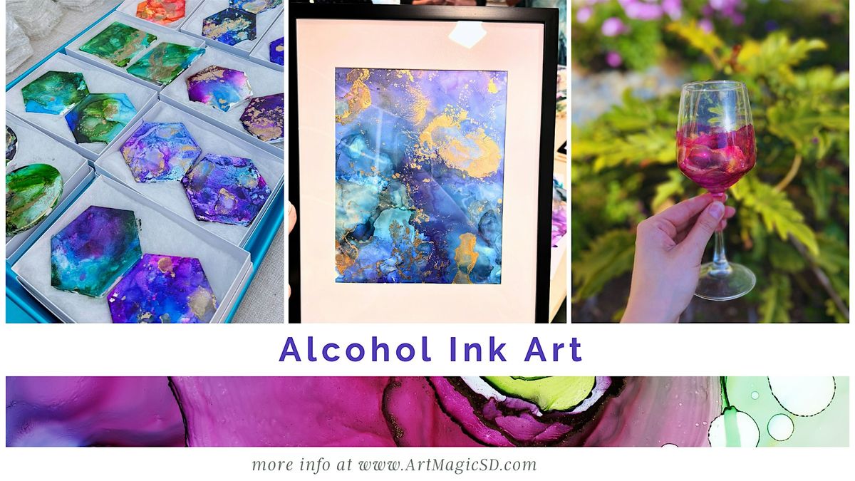 DIY Alcohol Ink - wine glasses, coasters and more| Oceanside