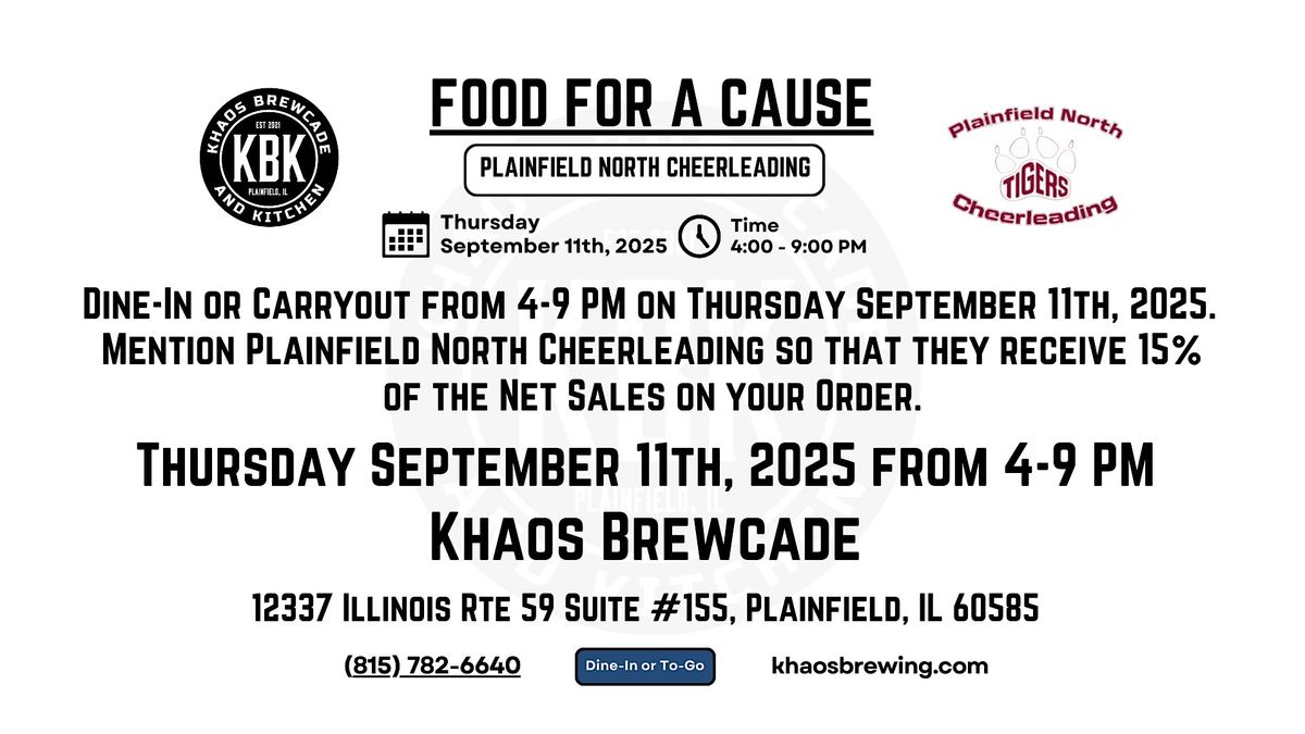 Khaos Brewcade Food for a Cause - Plainfield North Cheer - Thursday 9\/11