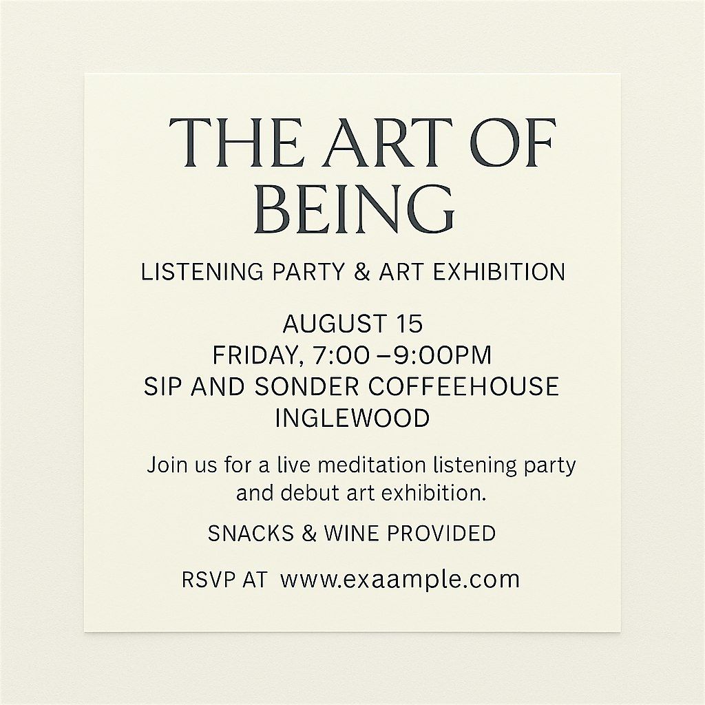 Meditation Album Live Listening Party and Art Exhibition