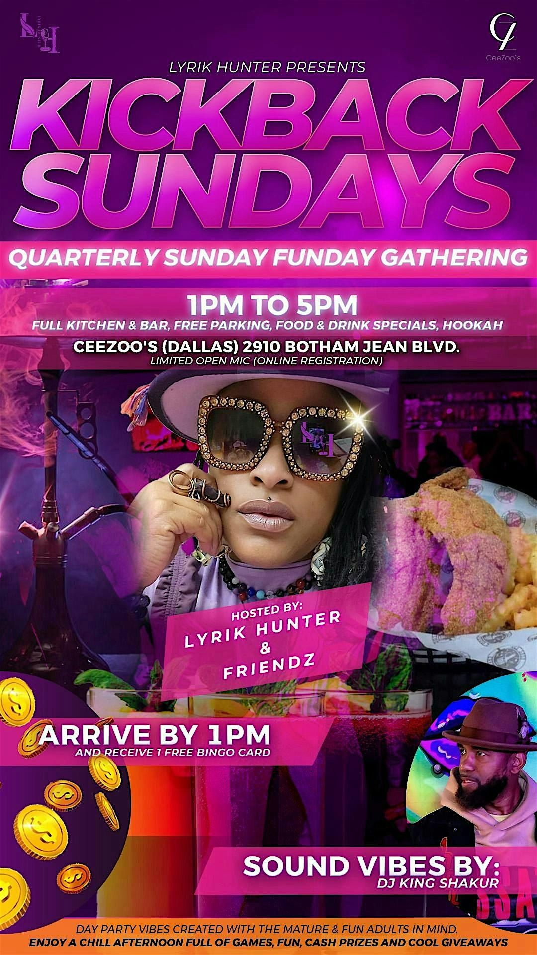 KICKBACK SUNDAYS @ CEEZOO'S (HOSTED BY LYRIK HUNTER & FRIENDZ)