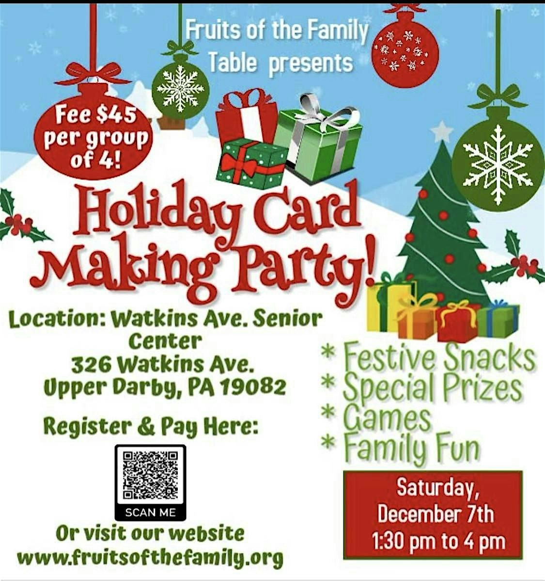 Holiday Card Making Party Fundraiser