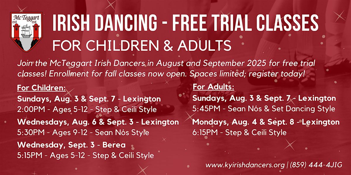 Irish Dance: Free Trial Classes for Children & Adults in Lexington, KY