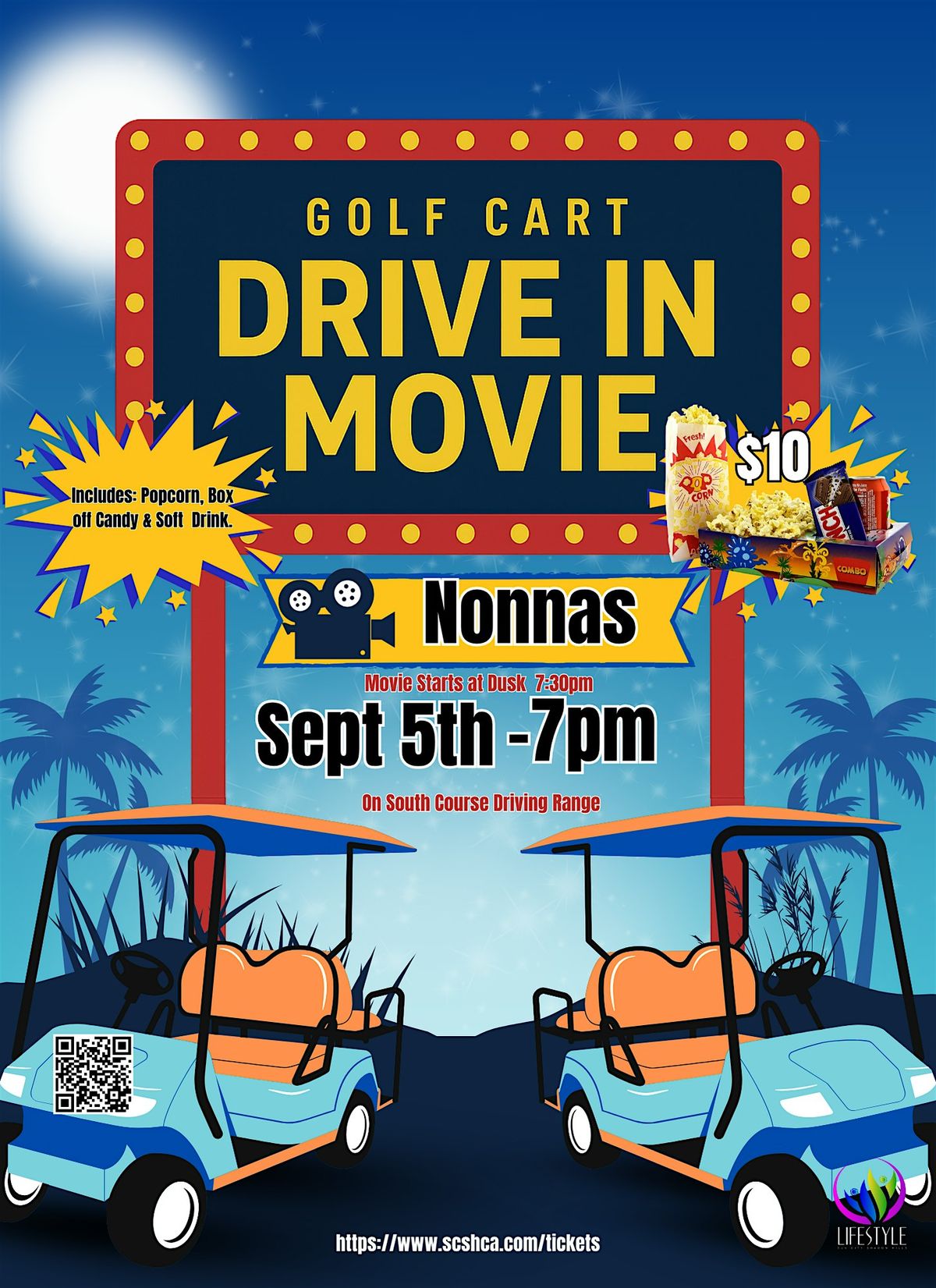 Golf cart Movie Night