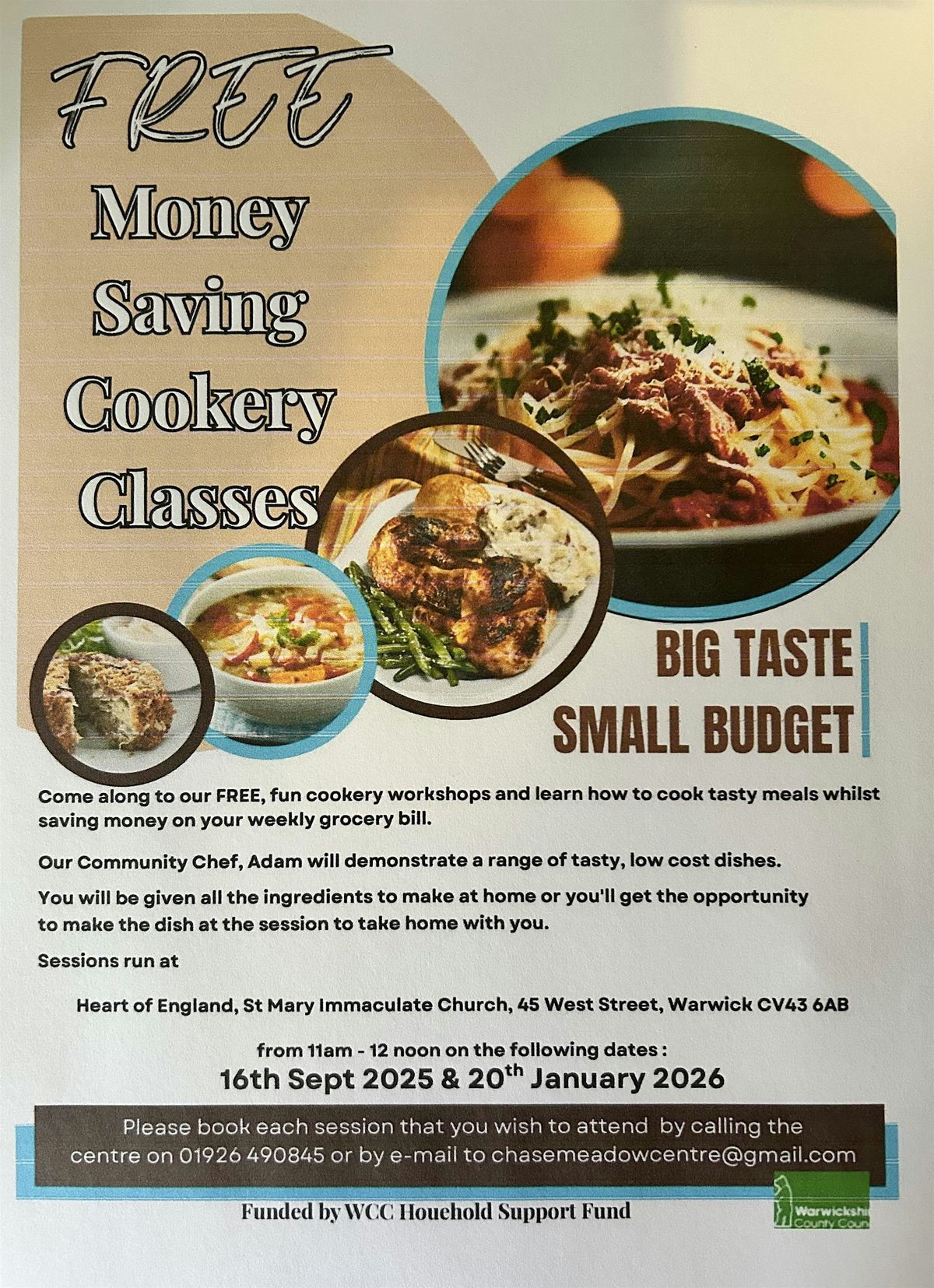 Free Money Saving Cookery Workshops
