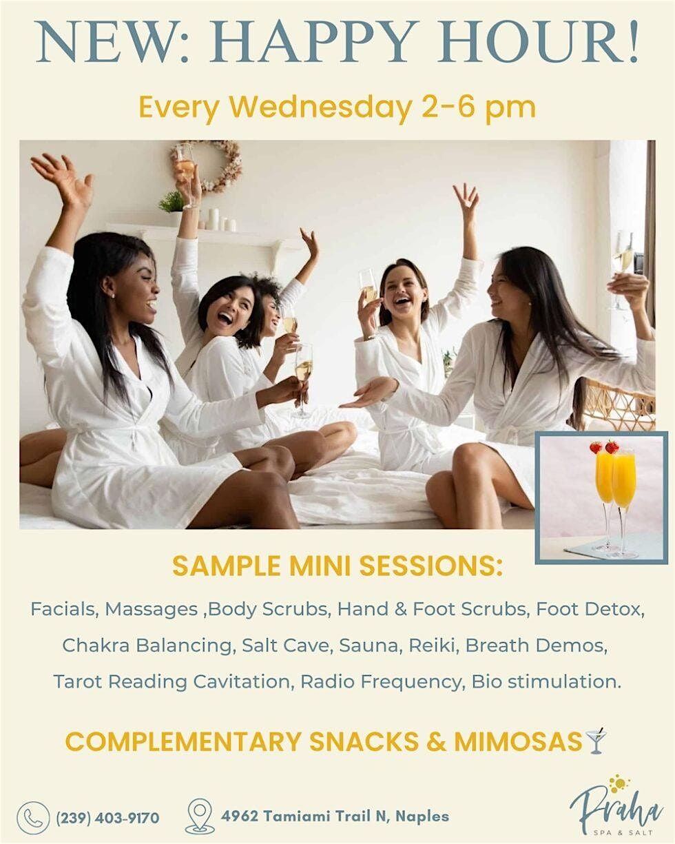 Happy Hour at Praha Spa and Salt : Wednesdays 2 -6 pm