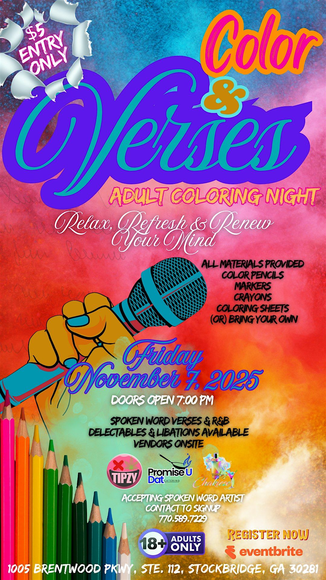 Color & Verses  Adult Coloring Night