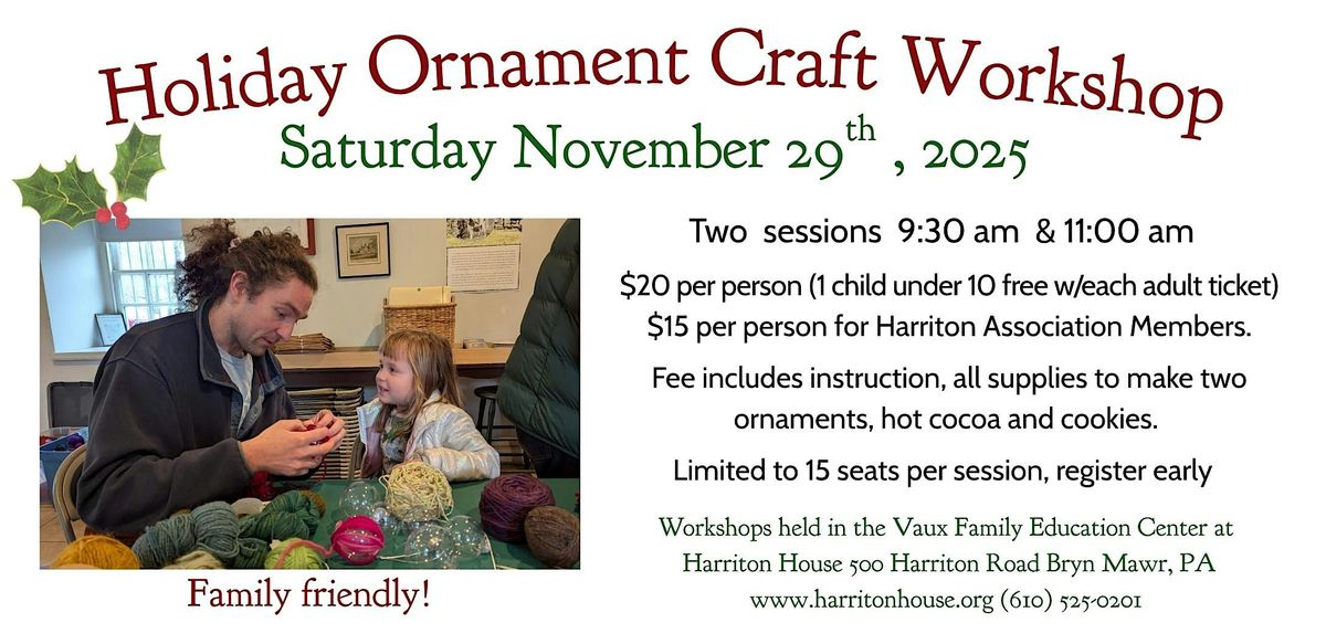 Holiday Ornament Craft Workshop 11\/29\/25