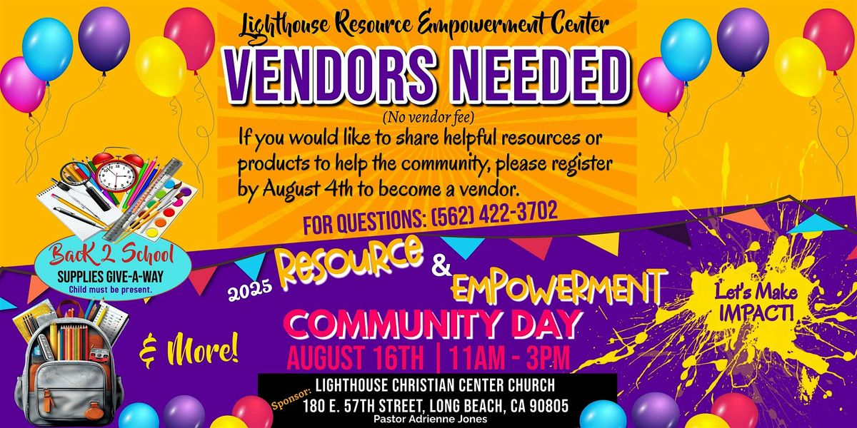 VENDORS NEEDED