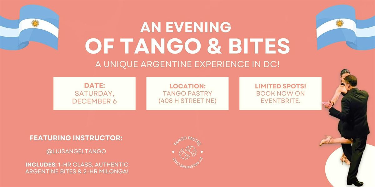 An Evening of Tango & Bites (Saturday, December 6, from 7:00 p.m. to 10:00)