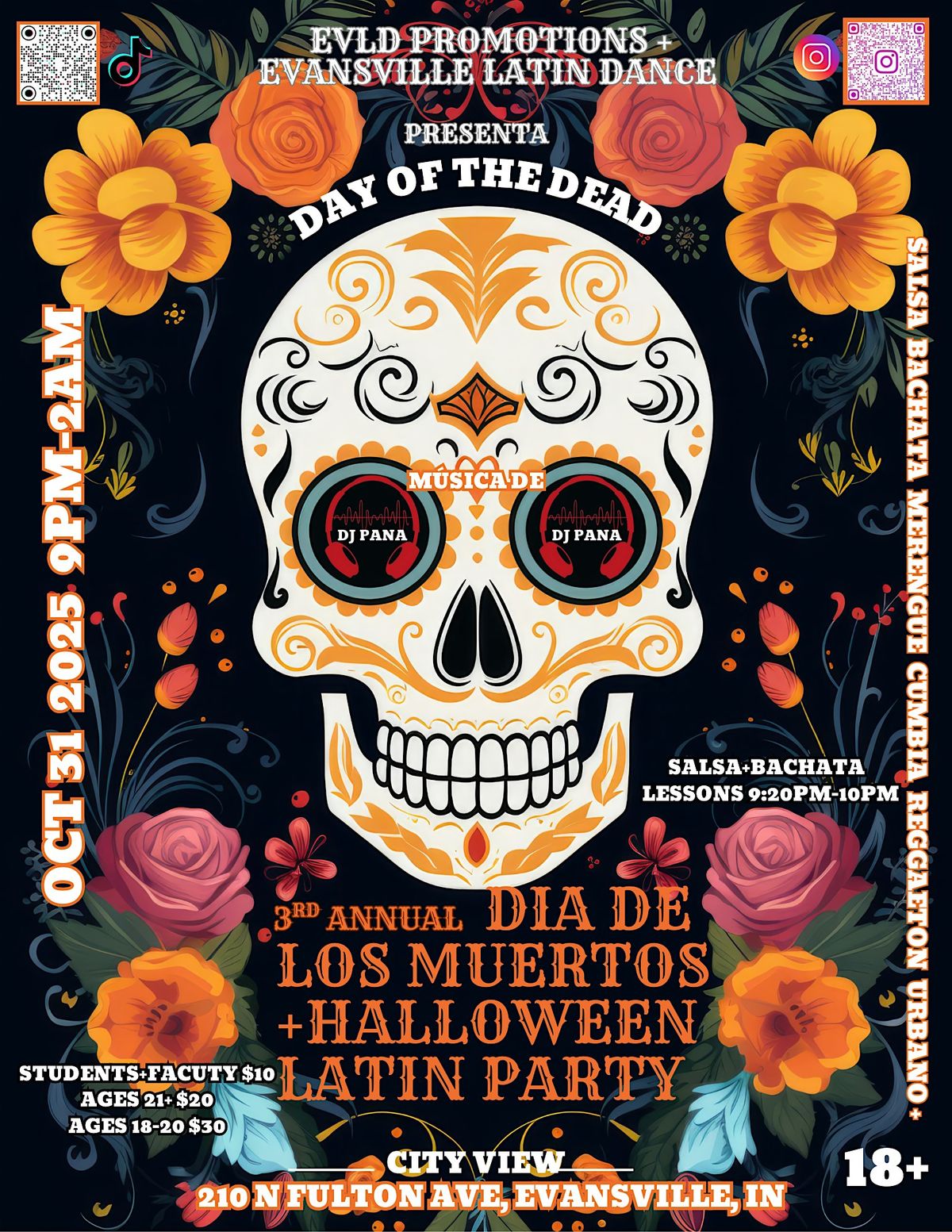 Dia De Los Muertos + Halloween Latin Party