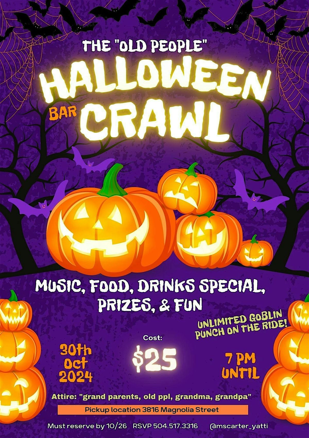 Halloween Nola Bar Hop (Party bus+ AFTERPARTY)))