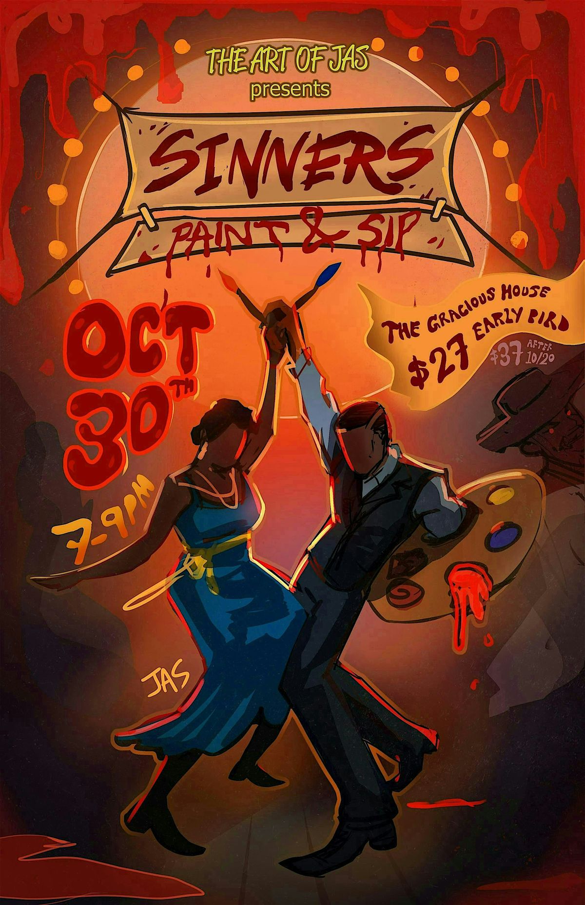 Sinners Halloween Paint & Sip by The Art of Jas