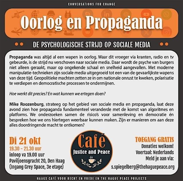 Caf\u00e9 Justice and Peace - Oorlog en Propaganda
