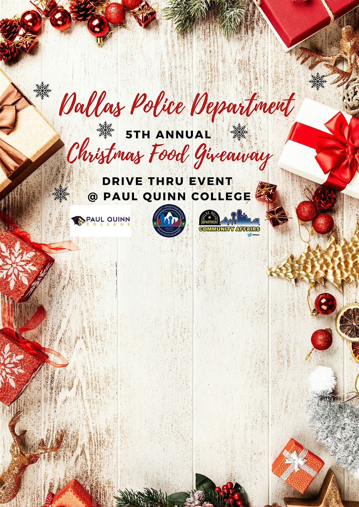 2025 Dallas Police Department Christmas Food Giveaway at Paul Quinn College