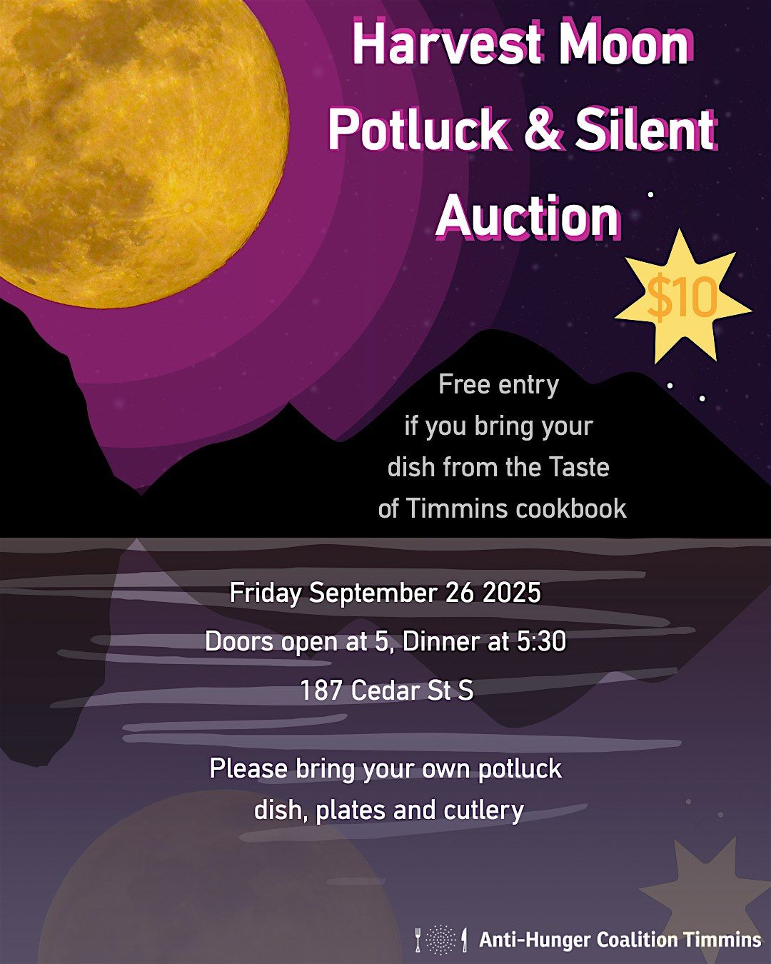 Harvest Moon Potluck and Silent Auction 2025 | 187 Cedar St S, Timmins ...