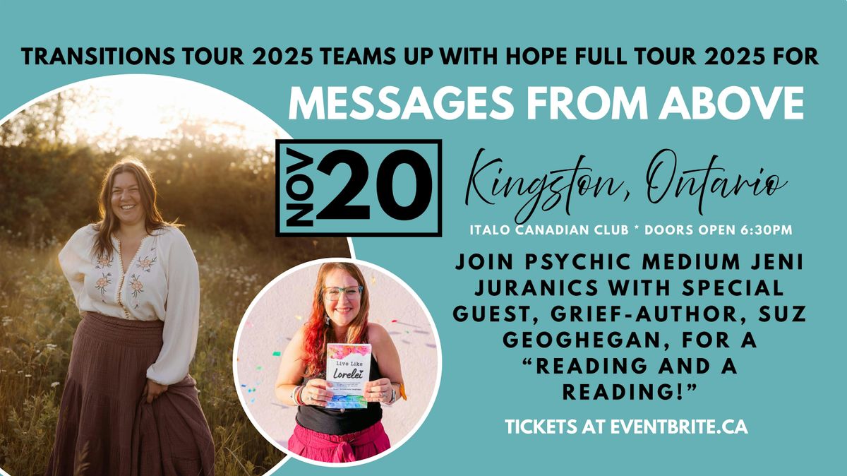 Messages from Above with Jeni & Suz  KINGSTON, ON