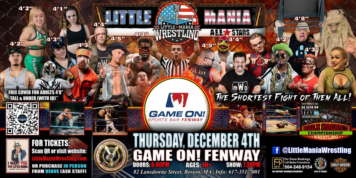 Boston, MA - Little Mania Mini Wrestling @ Game On! Fenway
