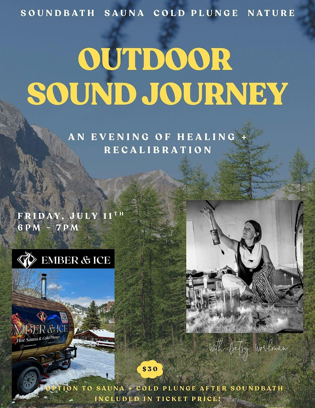 Outdoor Sound Journey w. optional Sauna + Cold Plunge