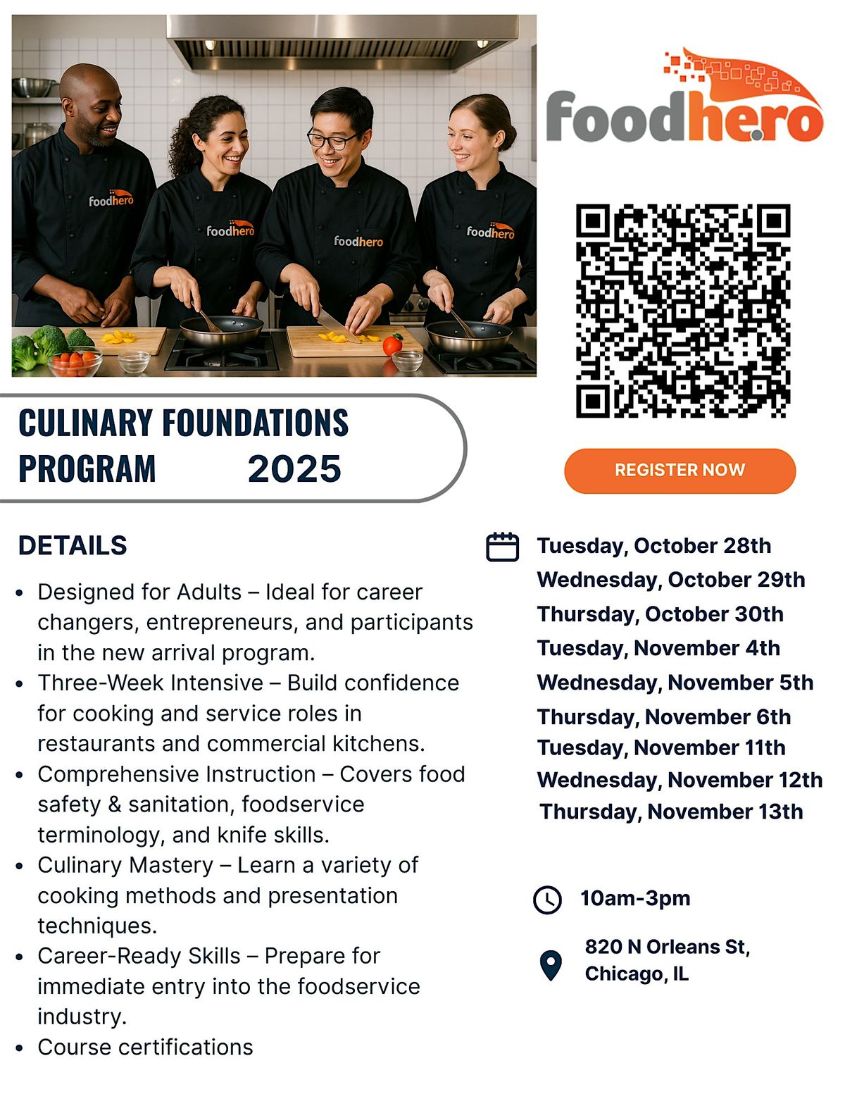 Food Hero: Culinary Foundations Program 2025