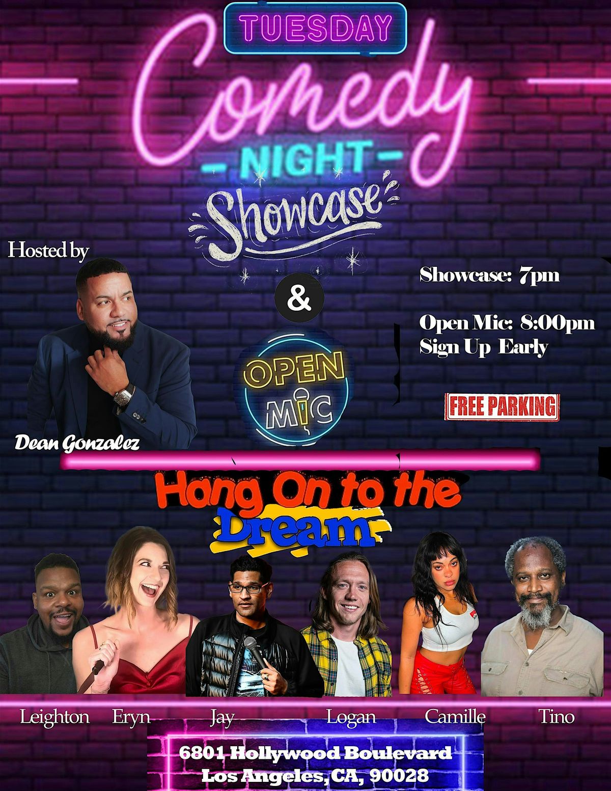 HOLLYWOOD Comedy Showcase & Open Mic TUESDAYS!