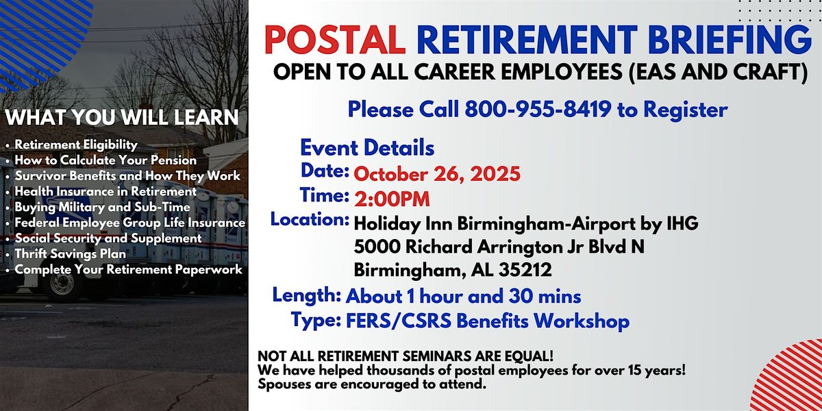 FERS Benefits Seminar Birmingham - 10\/26\/25