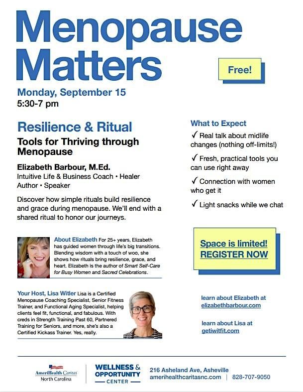 Join ACNC for MENOPAUSE MATTERS: Real talk. Real support. Real community.